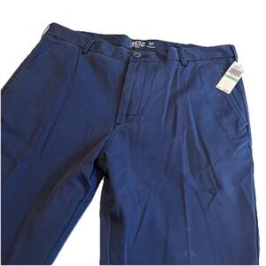 IZOD Mens SALTWATER STRETCH NAVY BLUE CHINO PANTS STRAIGHT-FIT~Size 34 X 34 ~NEW